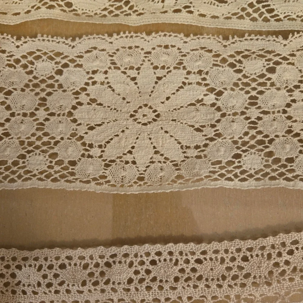 Vintage Lace Trim Lot 7 Rolls Crochet Eyelet Floral Cream Rose Sewing Crafting - Picture 10 of 15